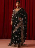 Green Embroidered Silk Saree